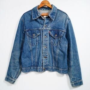 Vintage 70s Levi’s 70505-0217 Denim Trucker Jacket Button 7 USA Fade Size 42
